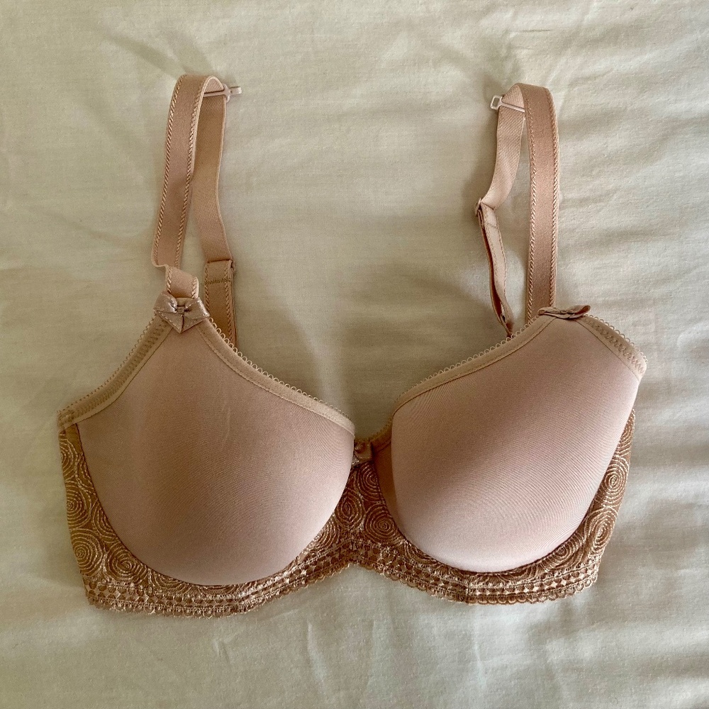 PANACHE Cari Spacer T-Shirt Bra, 28F, Champagne